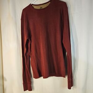 Timberland Classic Burgundy Waffle Knit Sweater Long Sleeve Crew‎ Neck